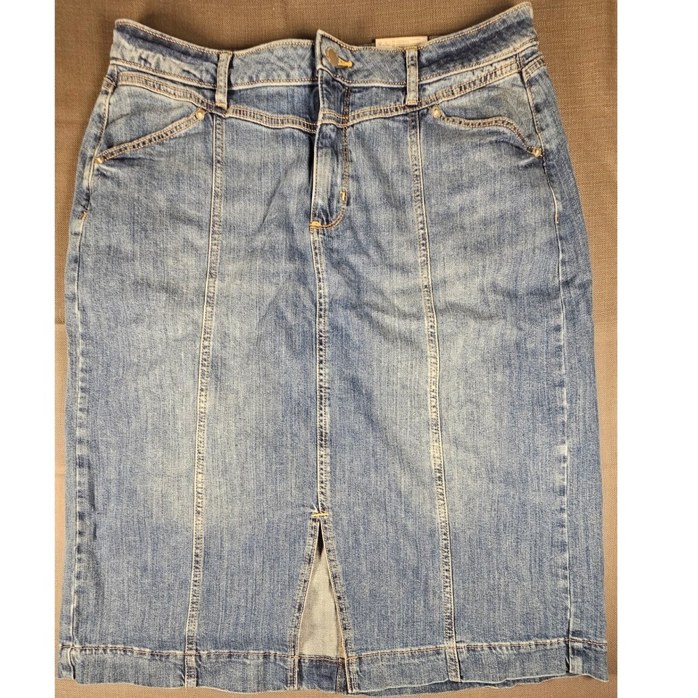 Sonoma High Rise Denim Midi Skirt Medium Light Wash 18P NWT WS44D121EW1